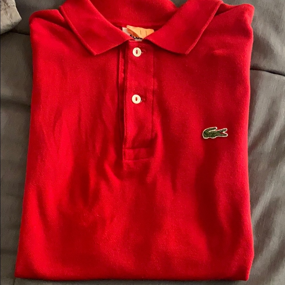 dress red lacoste shirt